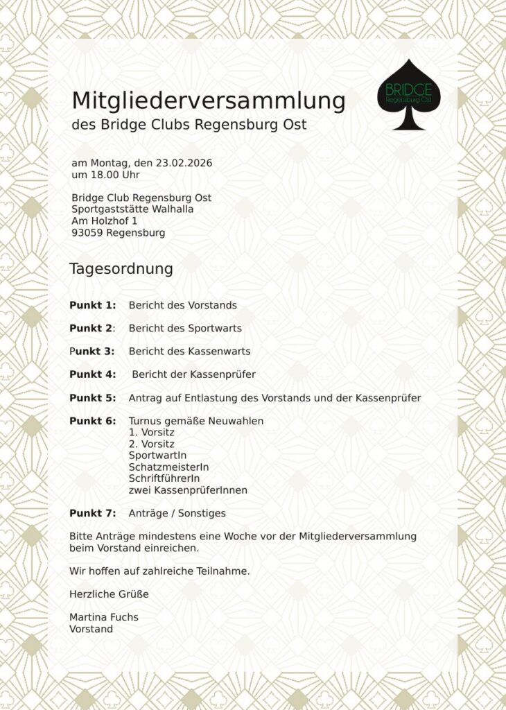 Mitgliederversammlung 2026 Mitgliederversammlung 2026